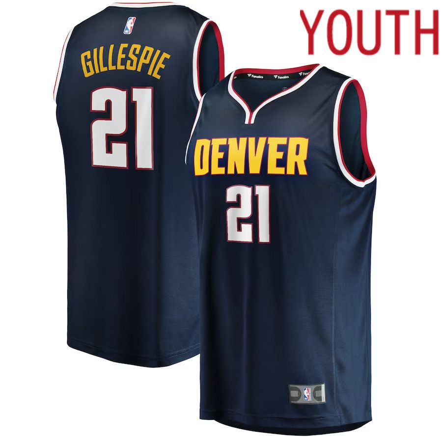 Youth Denver Nuggets #21 Collin Gillespie Fanatics Branded Navy Fast Break Player NBA Jersey